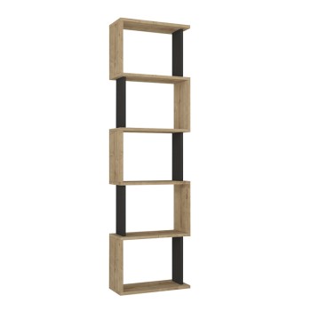 Βιβλιοθήκη Alvina Megapap χρώμα sapphire oak - ανθρακί 45x19,6x158,8εκ.