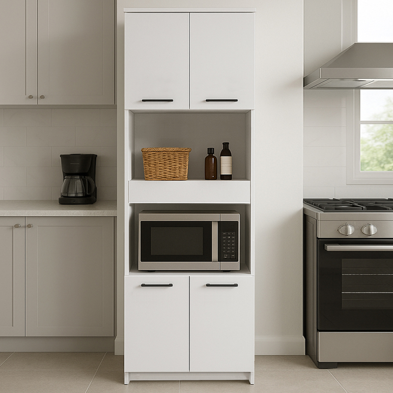 Ντουλάπι κουζίνας - μπάνιου Alvento Megapap χρώμα λευκό 60x42x180εκ.