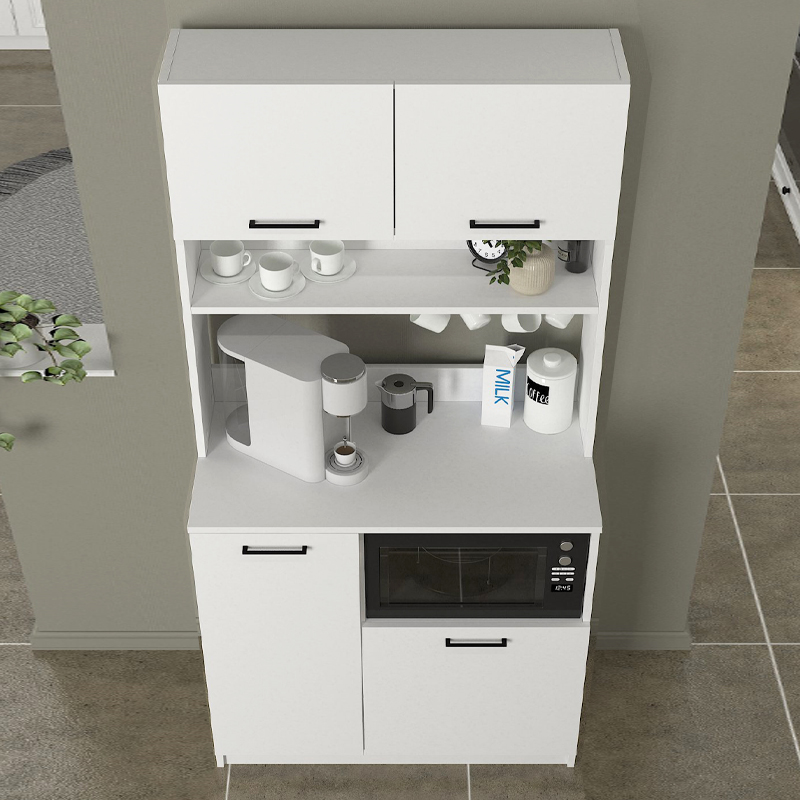 Έπιπλο κουζίνας Tuco 2 Megapap χρώμα λευκό 90x40x180εκ.