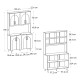 Έπιπλο κουζίνας Kalira 4 Megapap χρώμα λευκό - rota oak 120x40x196εκ.