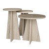 Τραπεζάκι βοηθητικό σετ 3 τμχ Podel Megapap χρώμα travertine Ø29,6x52,1εκ.