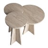 Τραπεζάκι βοηθητικό σετ 3 τμχ Podel Megapap χρώμα travertine Ø29,6x52,1εκ.