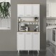 Έπιπλο κουζίνας Potter 3 Megapap χρώμα λευκό - rota oak 90x40x196,1εκ.