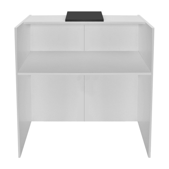Γραφείο υποδοχής - reception Hola Megapap χρώμα λευκό - ανθρακί 93,6x45,2x110,3εκ.