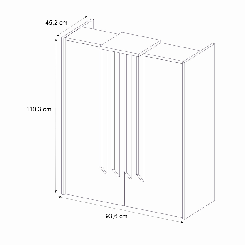 Γραφείο υποδοχής - reception Hola Megapap χρώμα sepet oak - ανθρακί 93,6x45,2x110,3εκ.