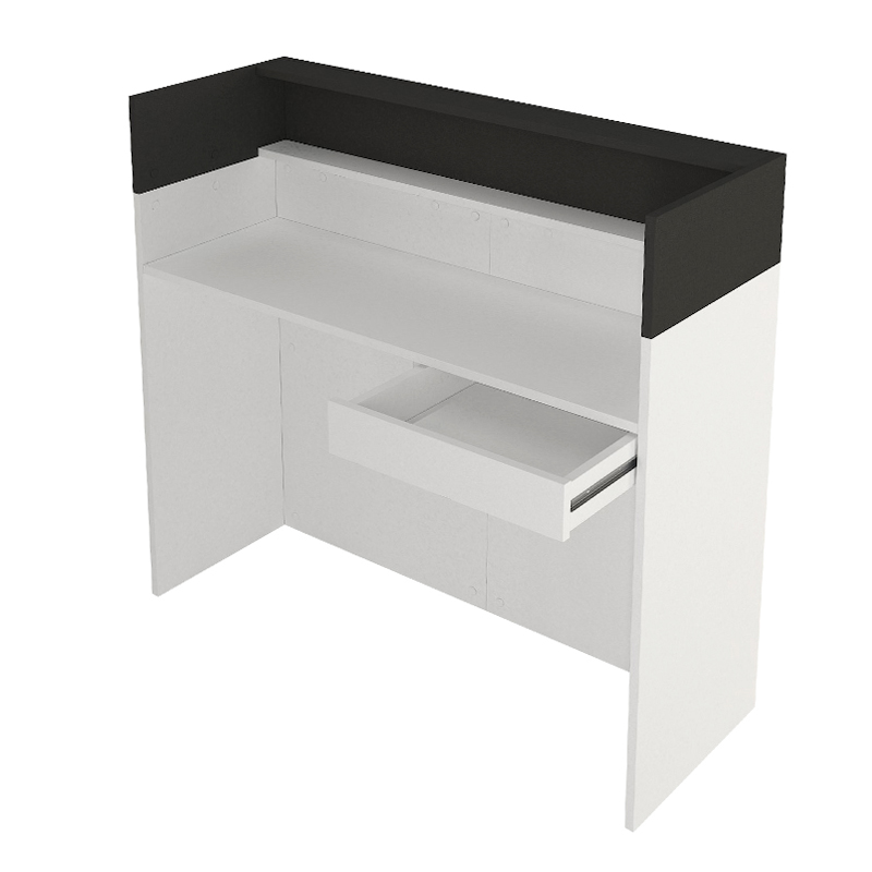 Γραφείο υποδοχής - reception Wilko Megapap με LED χρώμα λευκό - ανθρακί 113,6x42x110εκ.