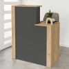 Γραφείο υποδοχής - reception Enter Megapap χρώμα sepet oak - ανθρακί 86,9x40x110,3εκ.