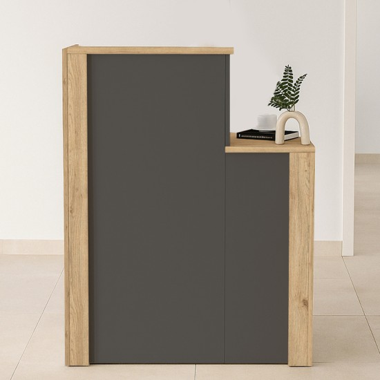 Γραφείο υποδοχής - reception Enter Megapap χρώμα sepet oak - ανθρακί 86,9x40x110,3εκ. Γραφείο υποδοχής - reception Enter Megapap χρώμα sepet oak - ανθρακί 86,9x40x110,3εκ.