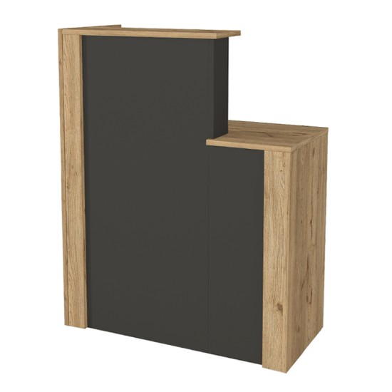 Γραφείο υποδοχής - reception Enter Megapap χρώμα sepet oak - ανθρακί 86,9x40x110,3εκ. Γραφείο υποδοχής - reception Enter Megapap χρώμα sepet oak - ανθρακί 86,9x40x110,3εκ.