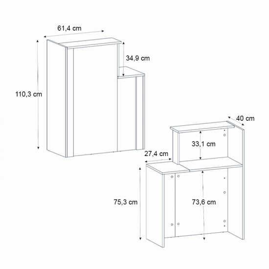 Γραφείο υποδοχής - reception Enter Megapap χρώμα sepet oak - ανθρακί 86,9x40x110,3εκ. Γραφείο υποδοχής - reception Enter Megapap χρώμα sepet oak - ανθρακί 86,9x40x110,3εκ.