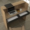 Γραφείο υποδοχής - reception Navita Megapap με LED χρώμα sepet oak - ανθρακί 113,6x42x111,8εκ.