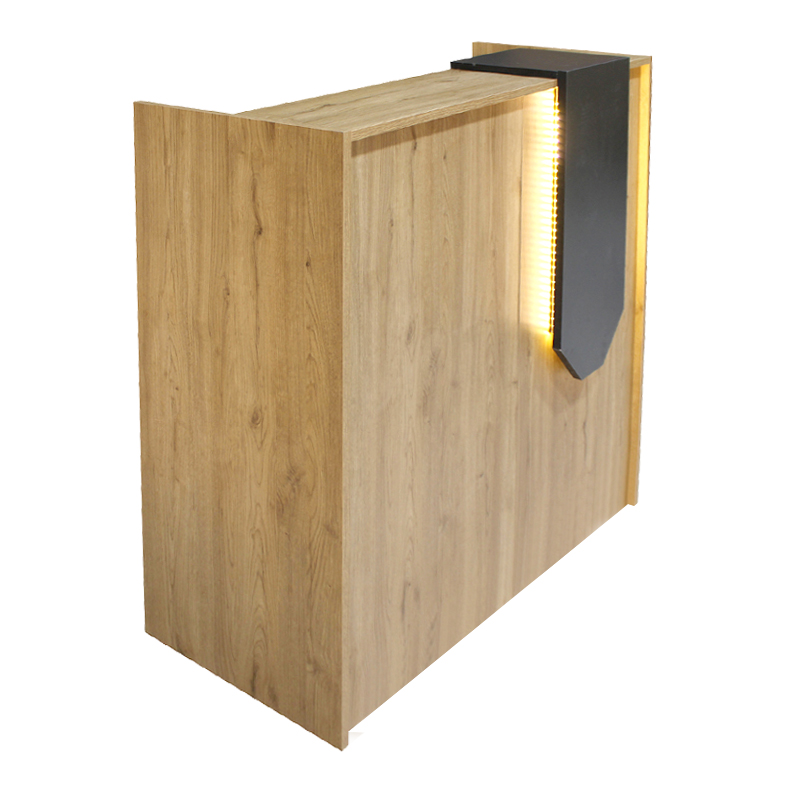 Γραφείο υποδοχής - reception Navita Megapap με LED χρώμα sepet oak - ανθρακί 113,6x42x111,8εκ.
