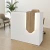 Γραφείο υποδοχής - reception Navita Megapap με LED χρώμα λευκό - sepet oak 113,6x42x111,8εκ.