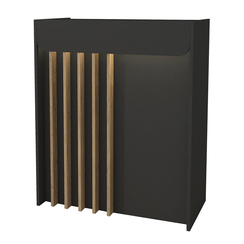 Γραφείο υποδοχής - reception Karibu Megapap με LED χρώμα ανθρακί - sepet oak 90x40x100εκ.