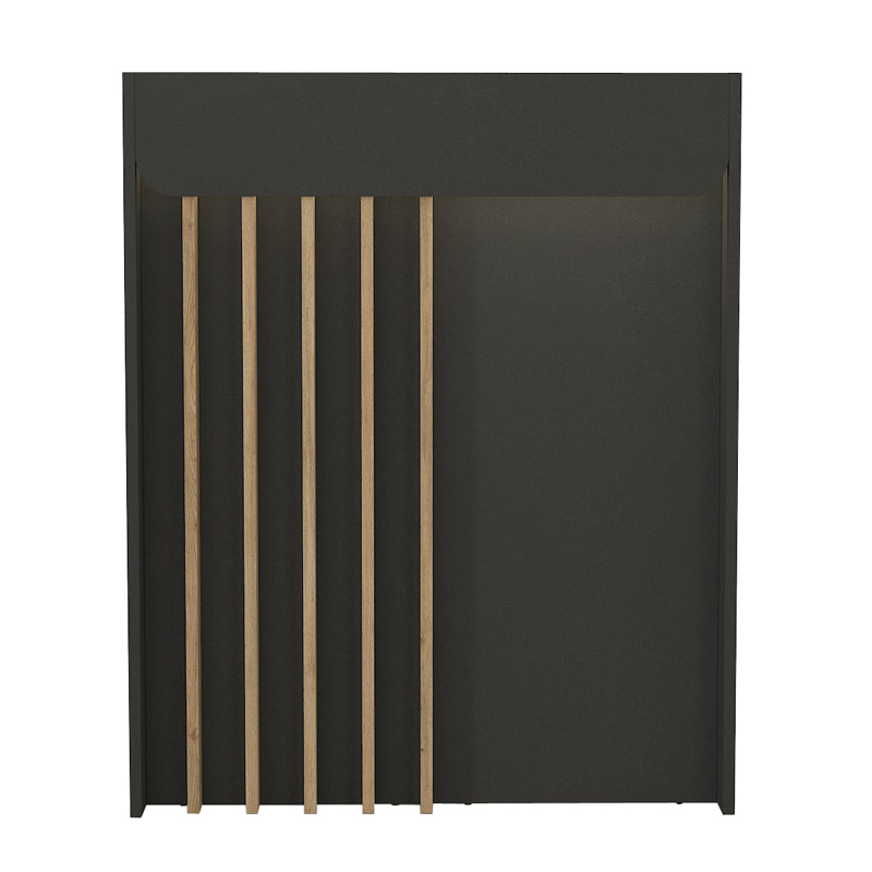 Γραφείο υποδοχής - reception Karibu Megapap με LED χρώμα ανθρακί - sepet oak 90x40x100εκ.