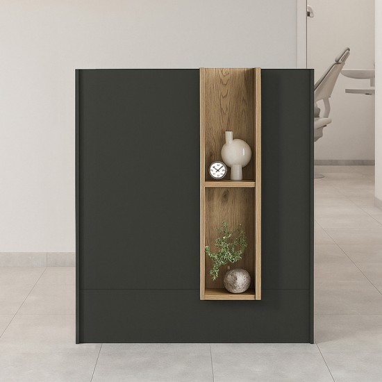 Γραφείο υποδοχής - reception Bonveno Megapap χρώμα ανθρακί - sepet oak 90x43,2x110εκ. Γραφείο υποδοχής - reception Bonveno Megapap χρώμα ανθρακί - sepet oak 90x43,2x110εκ.