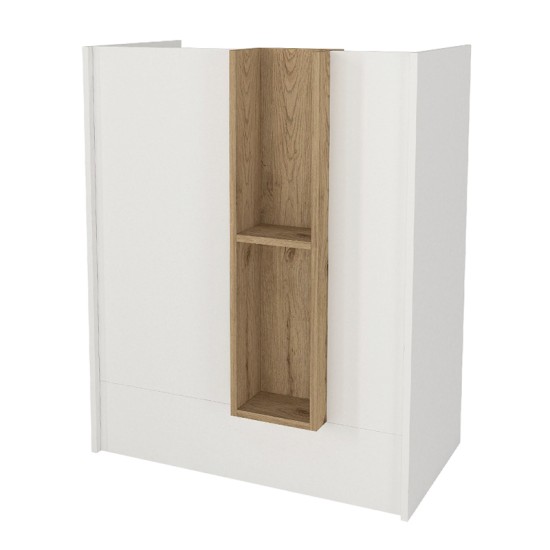 Γραφείο υποδοχής - reception Bonveno Megapap χρώμα λευκό - sepet oak 90x43,2x110εκ.
