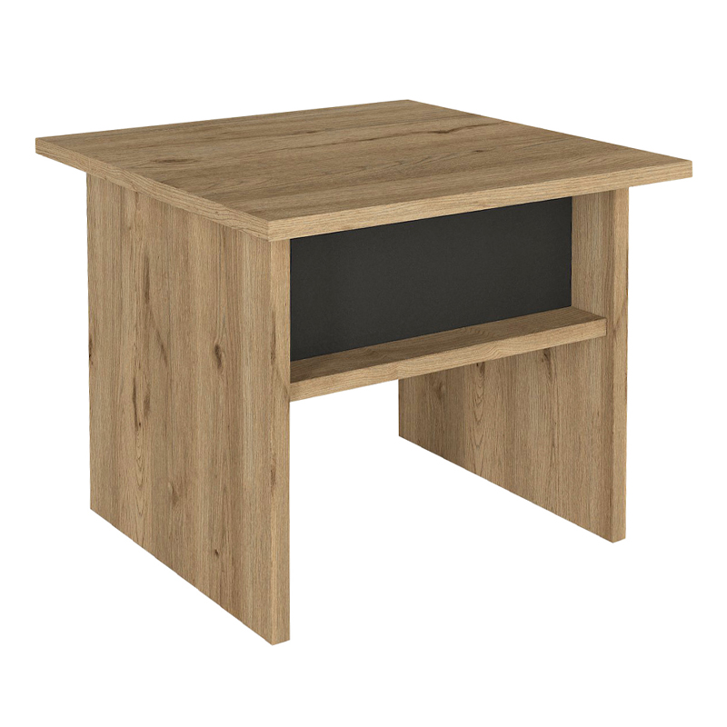 Τραπεζάκι σαλονιού - γραφείου Nika Megapap χρώμα sepet oak - ανθρακί 45x45x40εκ.