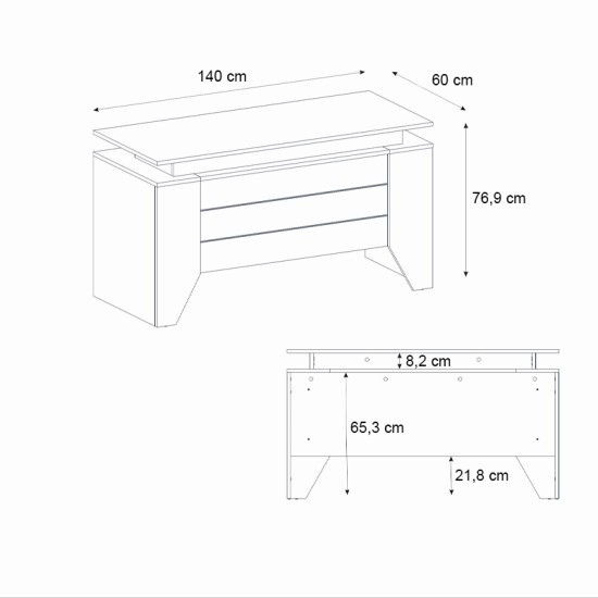 Γραφείο εργασίας Remida Megapap χρώμα sepet oak - ανθρακί 140x60x76,9εκ. Γραφείο εργασίας Remida Megapap χρώμα sepet oak - ανθρακί 140x60x76,9εκ.