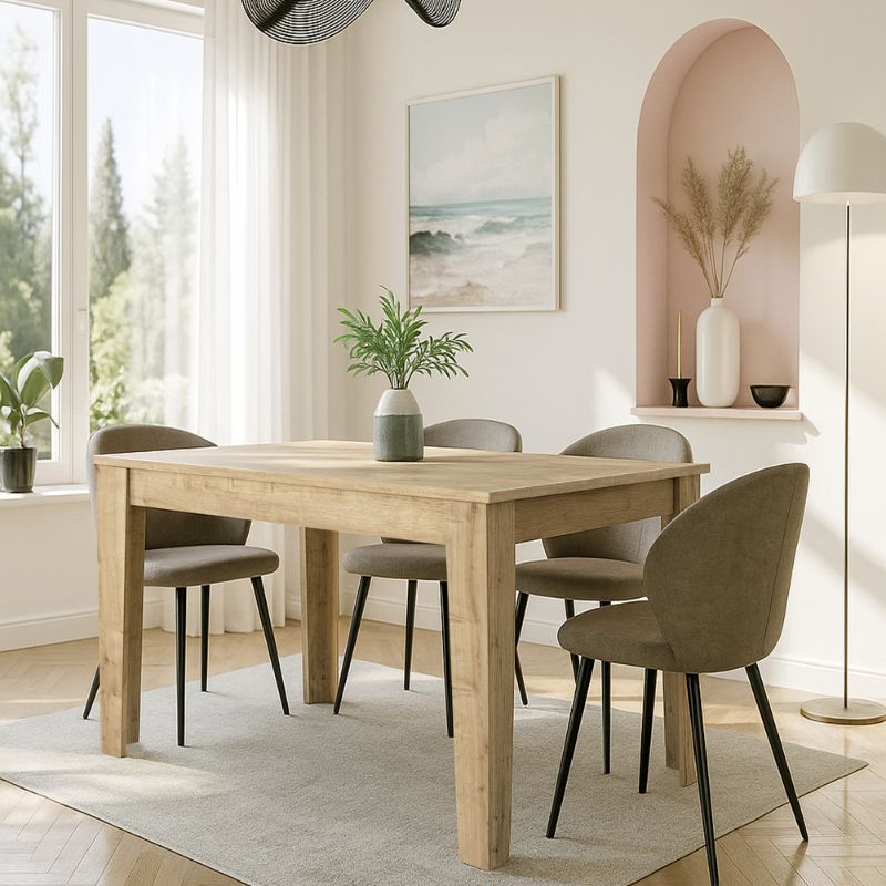 Τραπέζι Darlen Megapap χρώμα sapphire oak 125x72x74εκ.