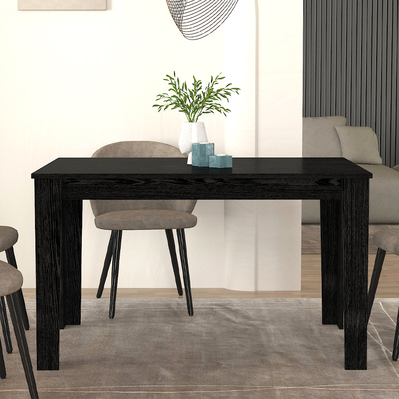 Τραπέζι Darlen Megapap χρώμα sencron black 125x72x74εκ.