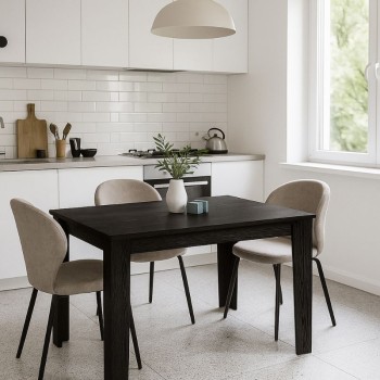 Τραπέζι Darlen Megapap χρώμα sencron black 125x72x74εκ.