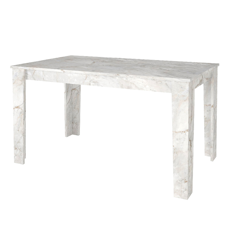 Τραπέζι Darlen Megapap χρώμα λευκό εφέ μαρμάρου 125x72x74εκ.