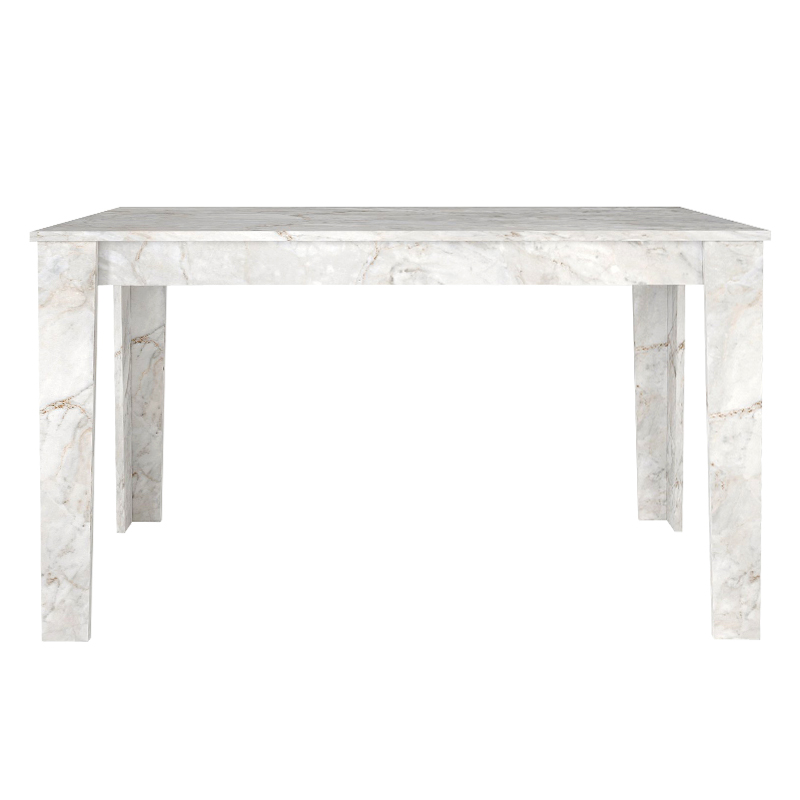 Τραπέζι Darlen Megapap χρώμα λευκό εφέ μαρμάρου 125x72x74εκ.