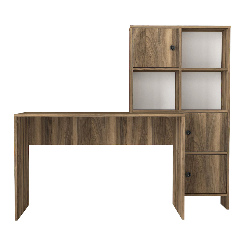 Γραφείο εργασίας Lesya Megapap αναστρέψιμο χρώμα καρυδί 159,2x59,6x141,2εκ.