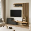 Σύνθεση τηλεόρασης Dumont Megapap χρώμα ανθρακί - sepet oak 180x36,8x200εκ.