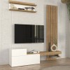Σύνθεση τηλεόρασης Dumont Megapap χρώμα λευκό - sepet oak 180x36,8x200εκ.