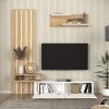 Σύνθεση τηλεόρασης Rosaline Megapap χρώμα λευκό - sepet oak 183x31,3x196,9εκ.