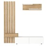 Σύνθεση τηλεόρασης Rosaline Megapap χρώμα λευκό - sepet oak 183x31,3x196,9εκ.