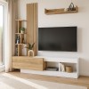 Σύνθεση τηλεόρασης Vermont Megapap χρώμα λευκό - sepet oak 180x40x193,8εκ.