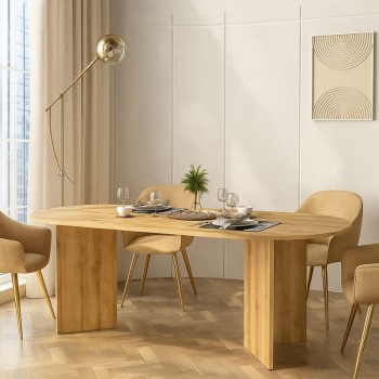 Τραπέζι Cortado Megapap χρώμα sapphire oak 200x90x74εκ.