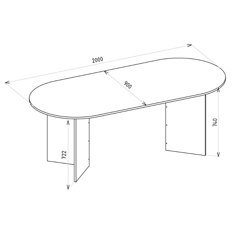 Τραπέζι Cortado Megapap χρώμα sapphire oak 200x90x74εκ.