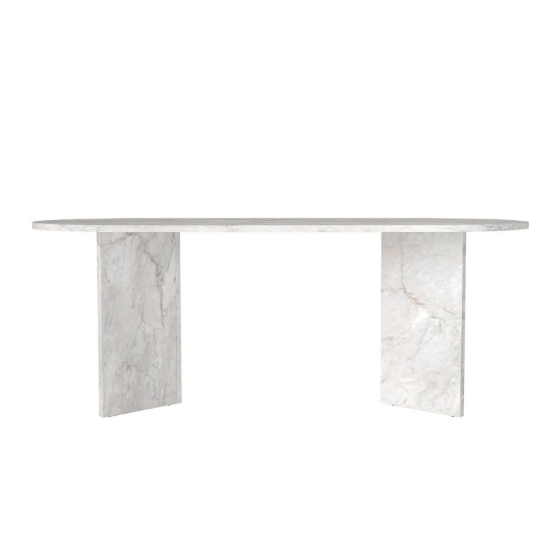 Τραπέζι Cortado Megapap χρώμα λευκό εφέ μαρμάρου 200x90x74εκ.