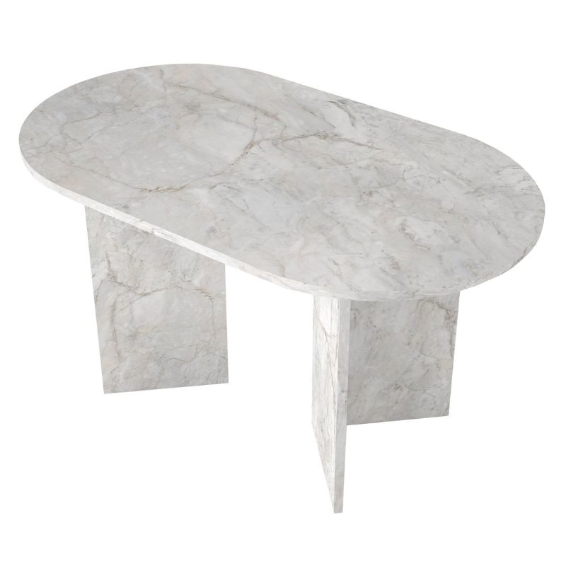 Τραπέζι Cortado Megapap χρώμα λευκό εφέ μαρμάρου 138x80x75εκ.