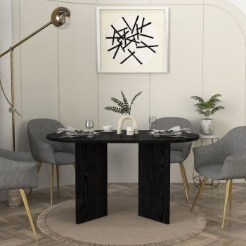 Τραπέζι Cortado Megapap χρώμα sencron black 138x80x75εκ.