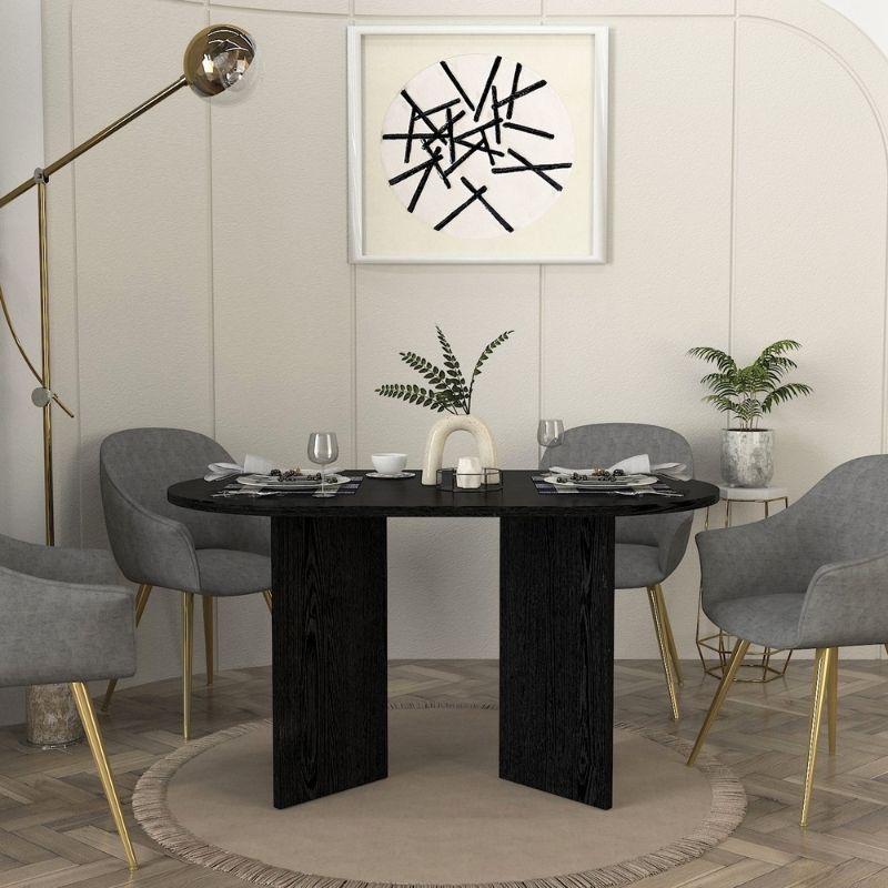 Τραπέζι Cortado Megapap χρώμα sencron black 138x80x75εκ.