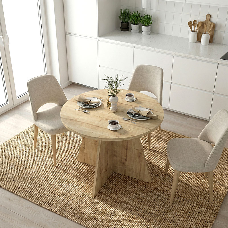 Τραπέζι Tailor Megapap χρώμα sapphire oak Ø100x75,7εκ.