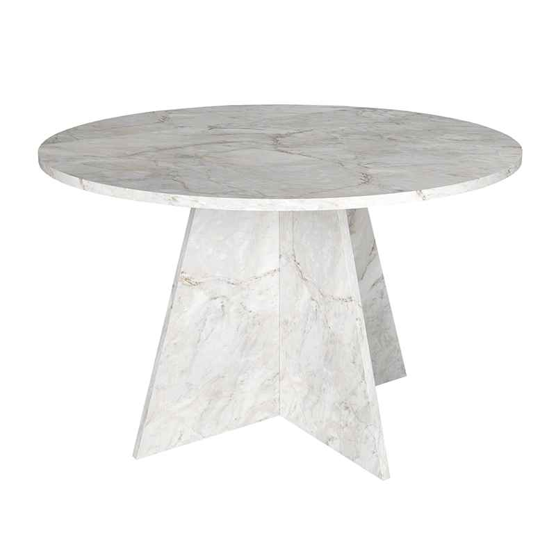 Τραπέζι Tailor Megapap χρώμα λευκό εφέ μαρμάρου Ø120x75,7εκ.