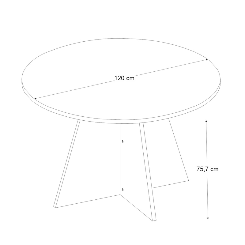 Τραπέζι Tailor Megapap χρώμα sencron black Ø120x75,7εκ.