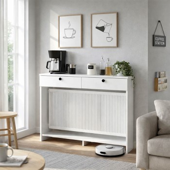 Κονσόλα - Κάλυμμα καλοριφέρ Opelya Megapap χρώμα λευκό 130x31,4x100εκ.