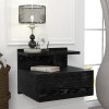 Κομοδίνο επιτοίχιο Mislina Megapap χρώμα sencron black 40x33,2x32εκ.