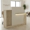 Γραφείο υποδοχής - reception Dayana Megapap με LED χρώμα travertine - sandstone 150x85,2x120εκ.