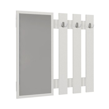 Κρεμάστρα τοίχου με καθρέπτη Folin Megapap χρώμα λευκό 90x4x90εκ.