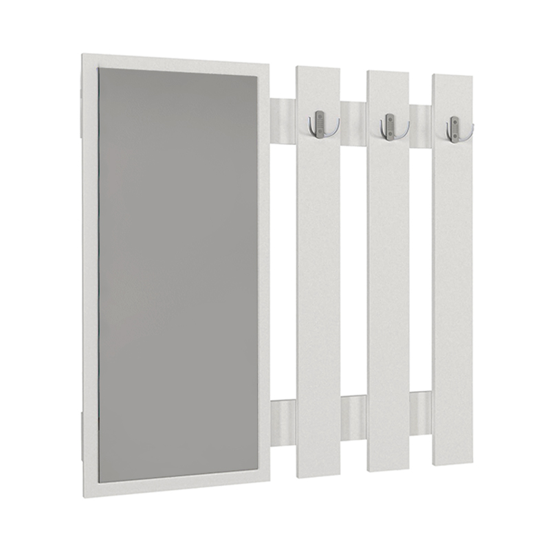 Κρεμάστρα τοίχου με καθρέπτη Folin Megapap χρώμα λευκό 90x4x90εκ.