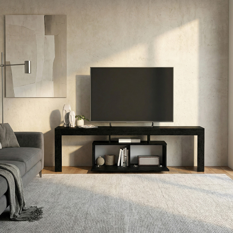 Έπιπλο τηλεόρασης Woodra Megapap χρώμα sencron black 180x31,3x50,2εκ.