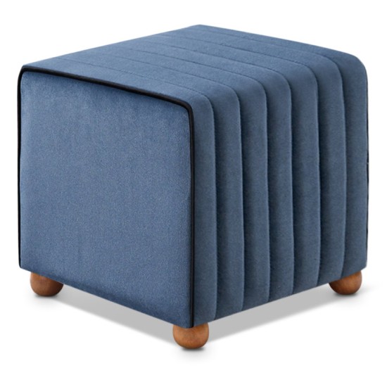 Σκαμπώ Mona Megapap βελούδινο χρώμα μπλε 40x40x40εκ. Σκαμπώ Mona Megapap βελούδινο χρώμα μπλε 40x40x40εκ.